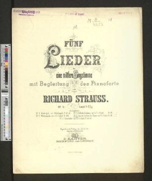 Nr. 4: Aus den Liedern der Trauer : für mittlere Singstimme mit Begleitung des Pianoforte; op. 15