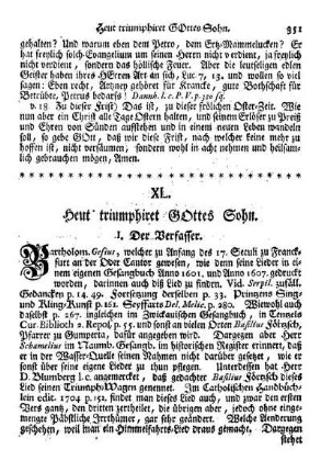 XL. Heut triumphiret GOttes Sohn.