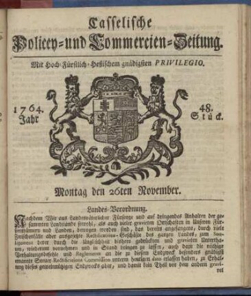 48. Stueck, Montag den 26ten November 1764