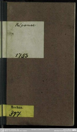 Réponse À La Berlue Remarquable De L'Étudiant De Wittemberg Philosophe Du Siècle À Venir