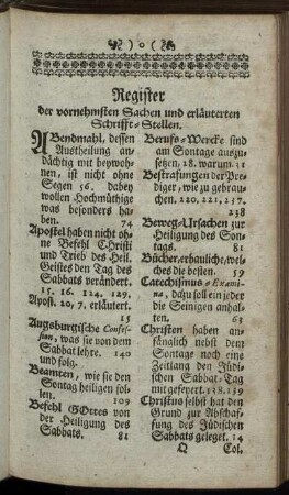 Register der vornehmsten Sachen und erläuterten Schrifft-Stellen.