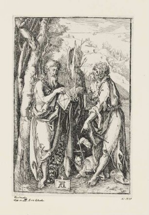 Johannes der Täufer und Onuphrius mit der Hopfengirlande