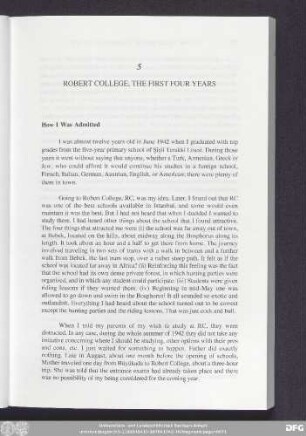5 Robert College, The First Four Years