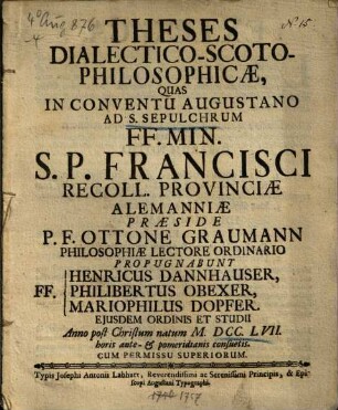 Theses Dialectico-Scoto-Philosophicae