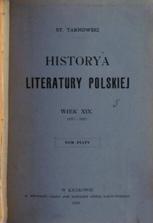 Historya literatury polskiej, 5. Wiek XIX : 1830 - 1850