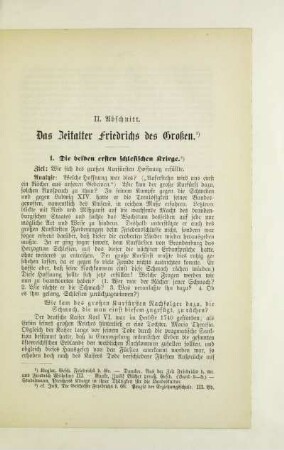 II. Abschnitt. Das Zeitalter Friedrichs des Großen