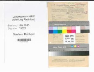 Entnazifizierung Reinhard Sanders , geb. 07.12.1895 (Polizeibeamter)