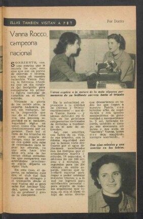 Vanna Rocco, campeona nacional : Ellas también visitan a PBT