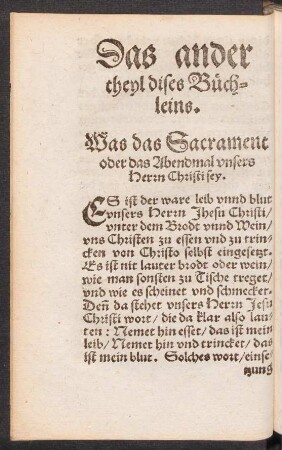 Das ander theyl dises Büchleins.