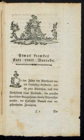 Etwas fremdes statt einer Vorrede.