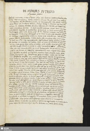 De Febribus putridis.