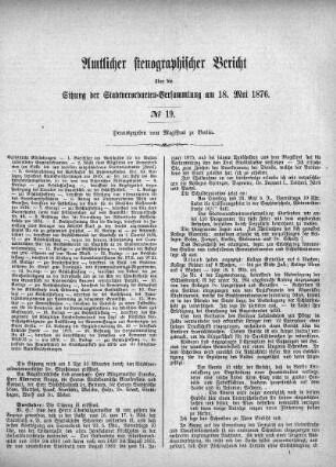 No. 19, 18. Mai 1876