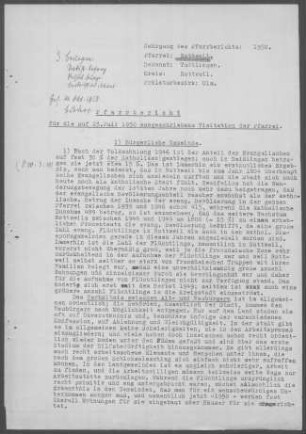 Rottweil mit Diaspora und Deißlingen mit Lauffen/Rottweil: Pfarrbericht mit Visitationsbericht 1950