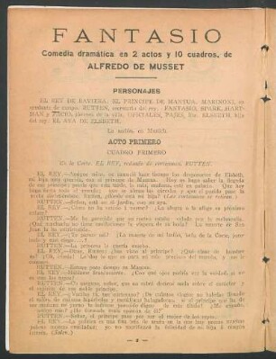 1922004200: Fantasio : comedia dramática en 2 actos y 10 cuadros