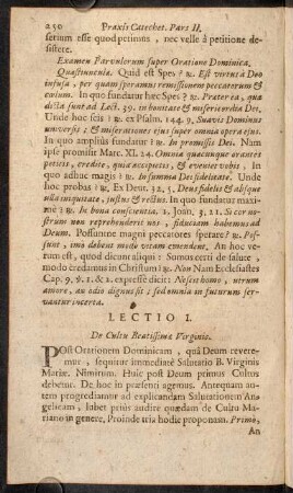 250-262, Lectio L. De Cultu Beatissimae Virginis. - Lectio LI. Continuatio hujus Materiae.