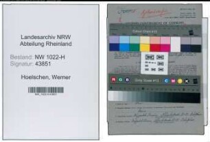 Entnazifizierung Werner Hoelschen , geb. 09.02.1901 (Schaffner)