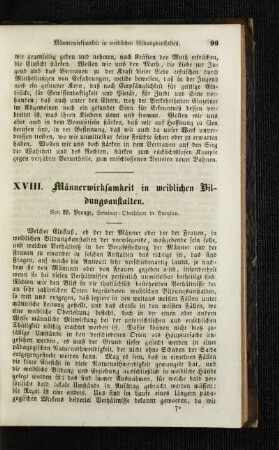 Männerwirksamkeit in weiblichen Bildungsanstalten