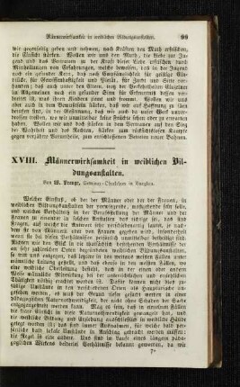 Männerwirksamkeit in weiblichen Bildungsanstalten