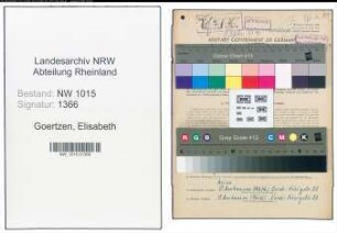 Entnazifizierung Elisabeth Goertzen , geb. 14.04.1884 ()