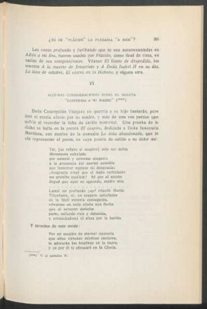 VI - Algunas consideraciones sobre el soneto "Despedida a mi madre"