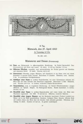 II. Tag. Mittwoch, den 27. April 1910. Vormittag 10 Uhr (Nr. 283-437)
