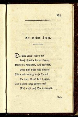 An meine Leyer.