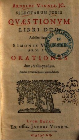 Selectarum iuris quaestionum libri duo