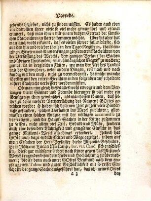 Kurtzgefaßte Mißions-Geschichte Oder Historischer Auszug Der Evangelischen Mißions-Berichte aus Ostindien .... [1], Von dem Jahr 1705 bis zu Ende des Jahres 1736 : mit 2 dazu nötigen Land-Charten und einer Vorrede Gotthilf August Franckens