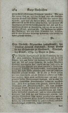 Vom Wendisch-Rügianischen Landgebrauche.