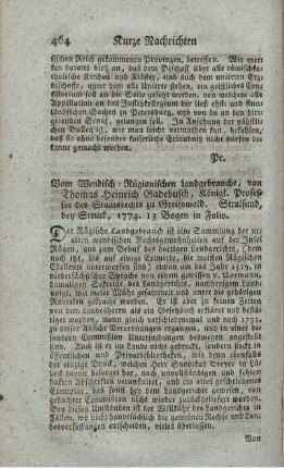 Vom Wendisch-Rügianischen Landgebrauche.