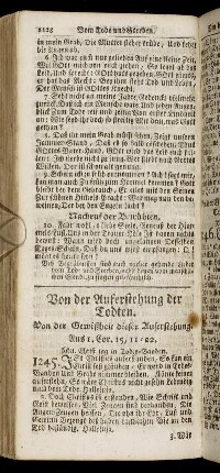 Von der Auferstehung der Todten. - Vom Jüngsten Gericht.