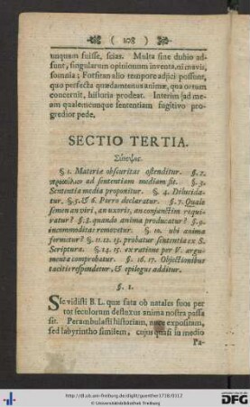 Sectio Tertia.