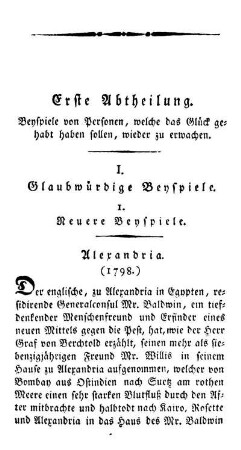 I. Glaubwürdige Beyspiele