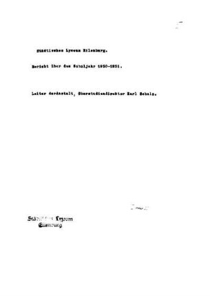 1930/31: Bericht ... - 1930/31
