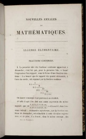 Algèbre élémentaire.