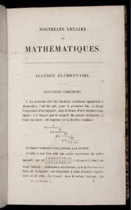 Algèbre élémentaire.