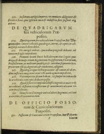 De Officio Fossorum & Cuniculariorum Praepositi