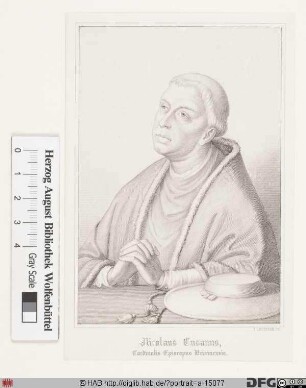 Bildnis Nikolaus von Kues (lat. Nicolaus Cusanus eig. N. Chryfftz, auch Krieffts od. Kreves)