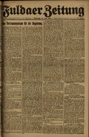 Erste Ausgabe vom Mittwoch, den 30. Juli 1919.