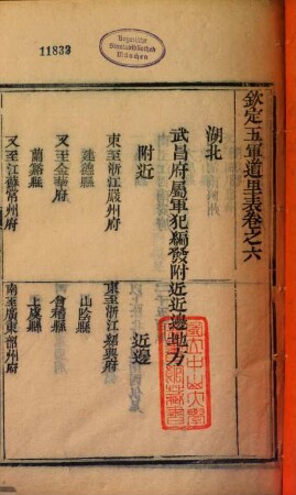 Qin ding wu jun dao li biao, 2