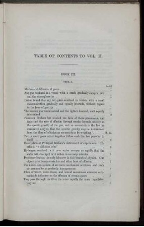 Table of contents to vol. II.