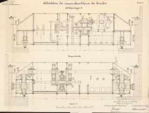 Neue Seeschleuse, Emden: Schiebetore, Schleppwagen 2: Längsschnitt 1:20