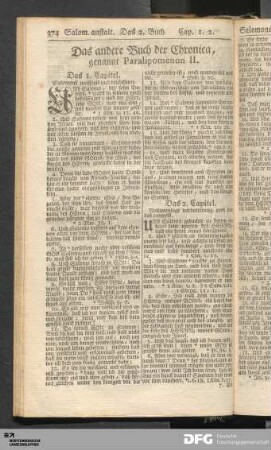 Das andere Buch der Chronica, genannt Paralipomenon II.