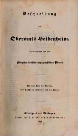 Beschreibung des Oberamts Heidenheim