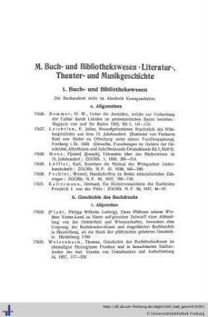 1. Buch- und Bibliothekswesen.
