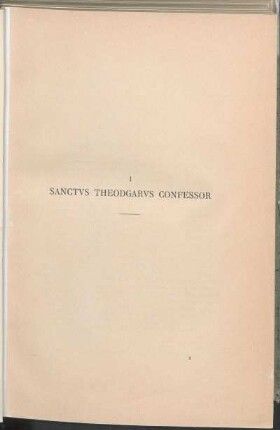 I Sanctvs Theodgarvs Confessor