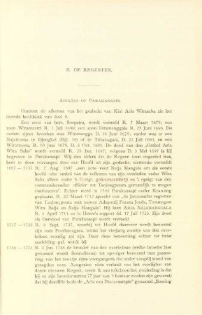 II. De Regenten