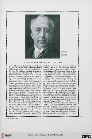 Graf Kuno von Hardenberg - 60 Jahre
