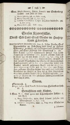 Grafen Khevenhueller - Graf von Osteschau