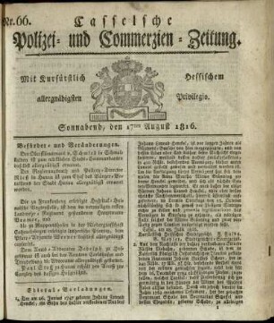 Nr. 66, Sonnabend, den 17ten August 1816